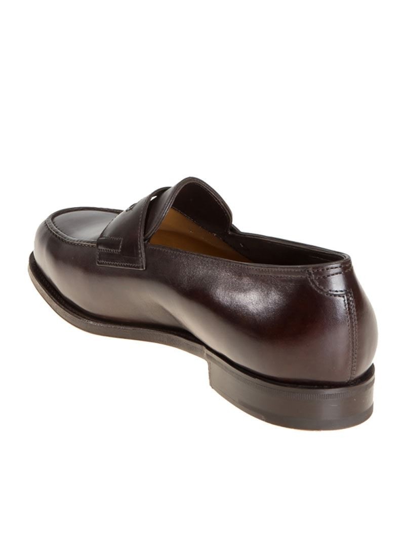 John Lobb Hand-sealed Brown Calf Leather College Loafer In Black