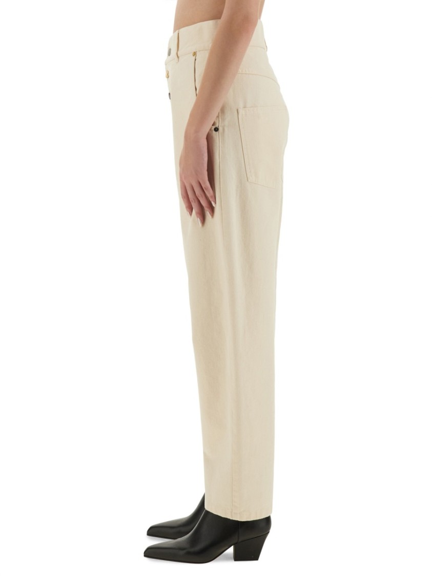 Moschino Trousers With Belt Loops And Pockets In Neutral