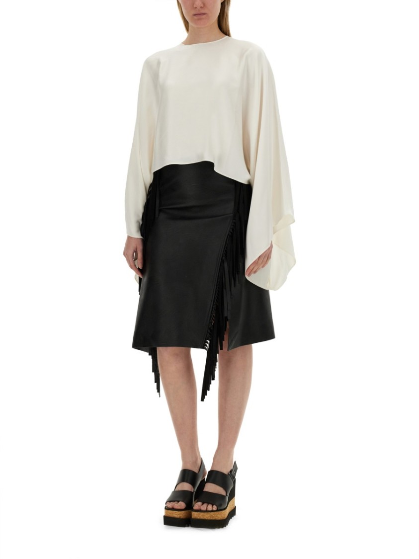 Stella Mccartney Fringed Skirt In Black