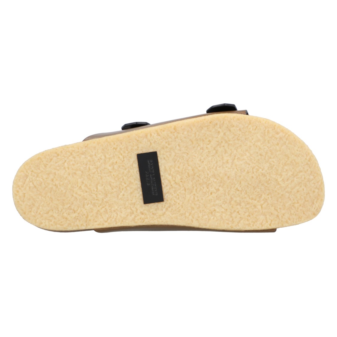 Saint Laurent Smooth Leather "jimmy" Flat Sandals In Brown