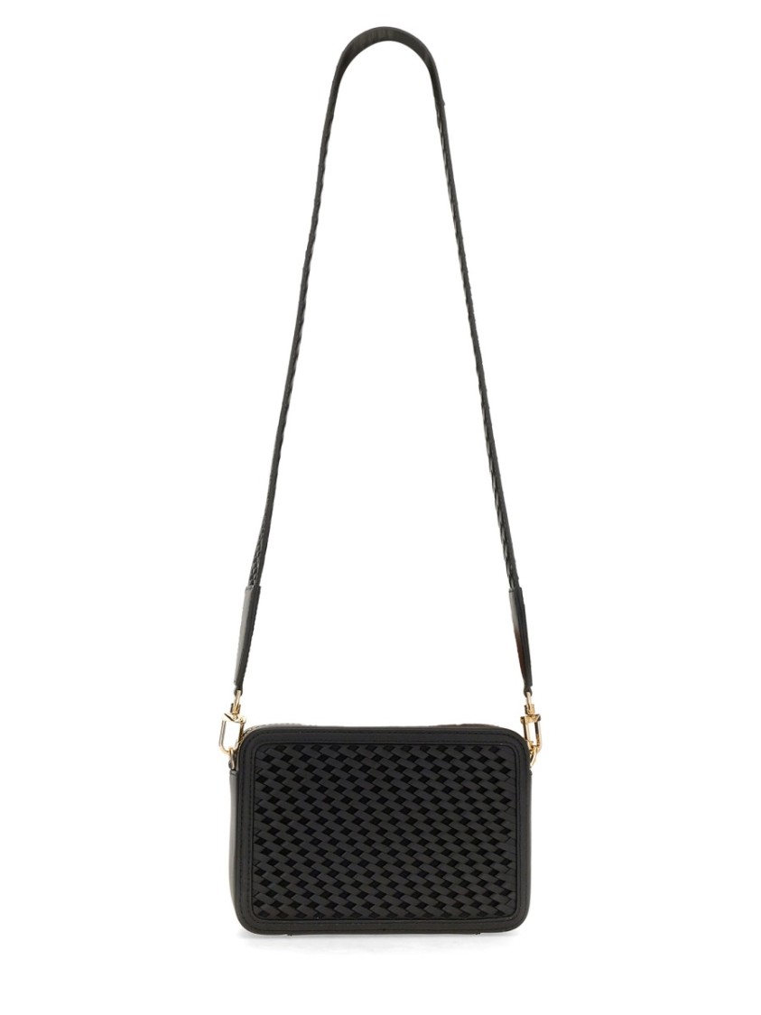 Shop Michael Michael Kors Textured Rectangular Black Leather Shoulder Bag