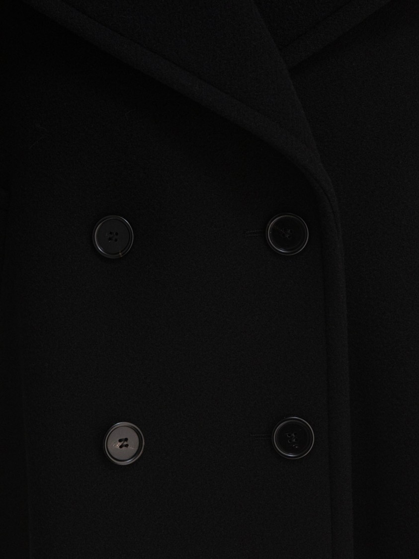 Chloé Oversized Wool Short Coat In Black