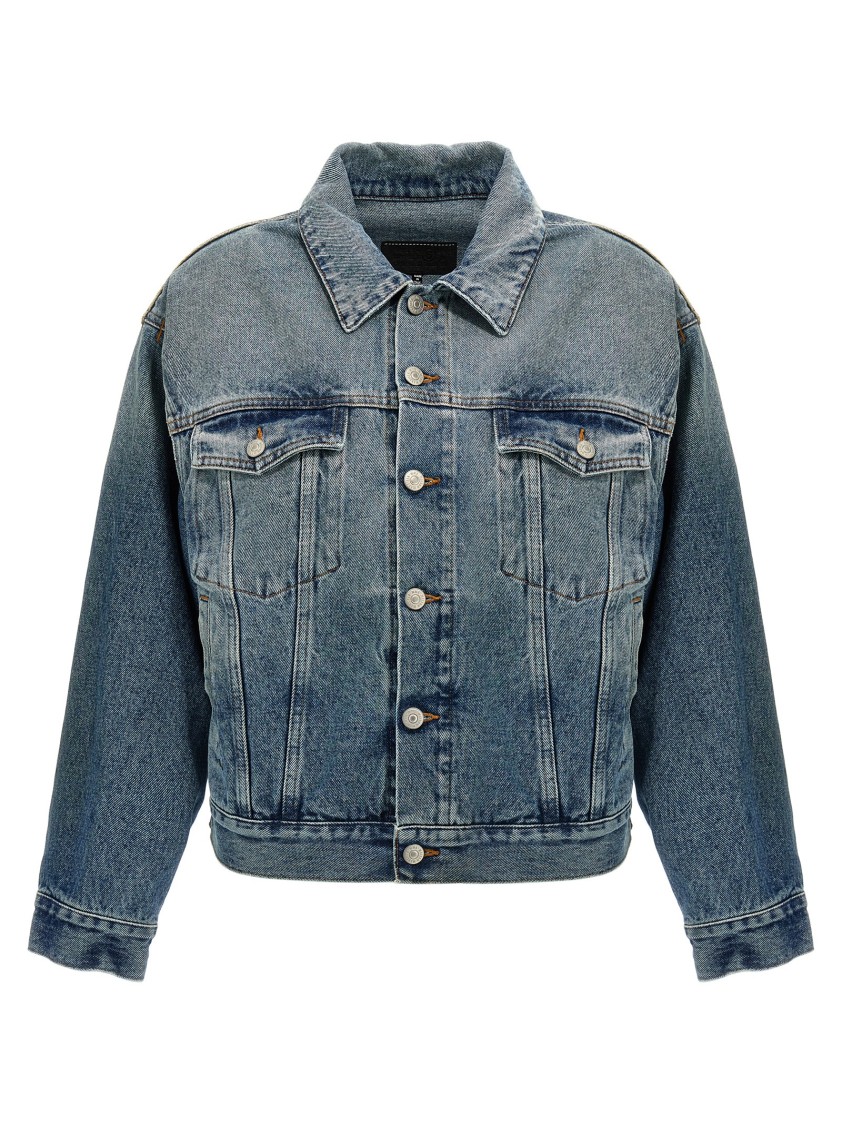 Mm6 Maison Margiela Mm6 By Maison Margiela Cut-out Denim Jacket With Unique Sleeve Details In Blue