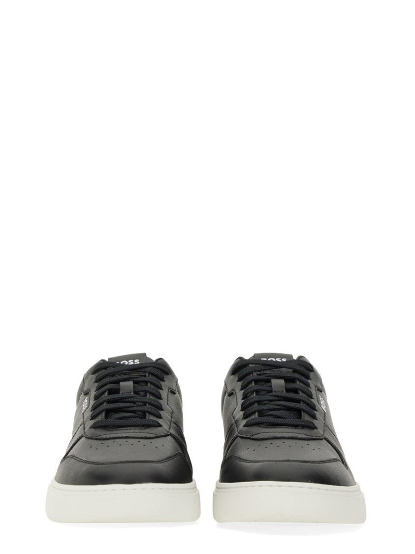 Hugo Boss Boss Sneaker In Pelle In Black