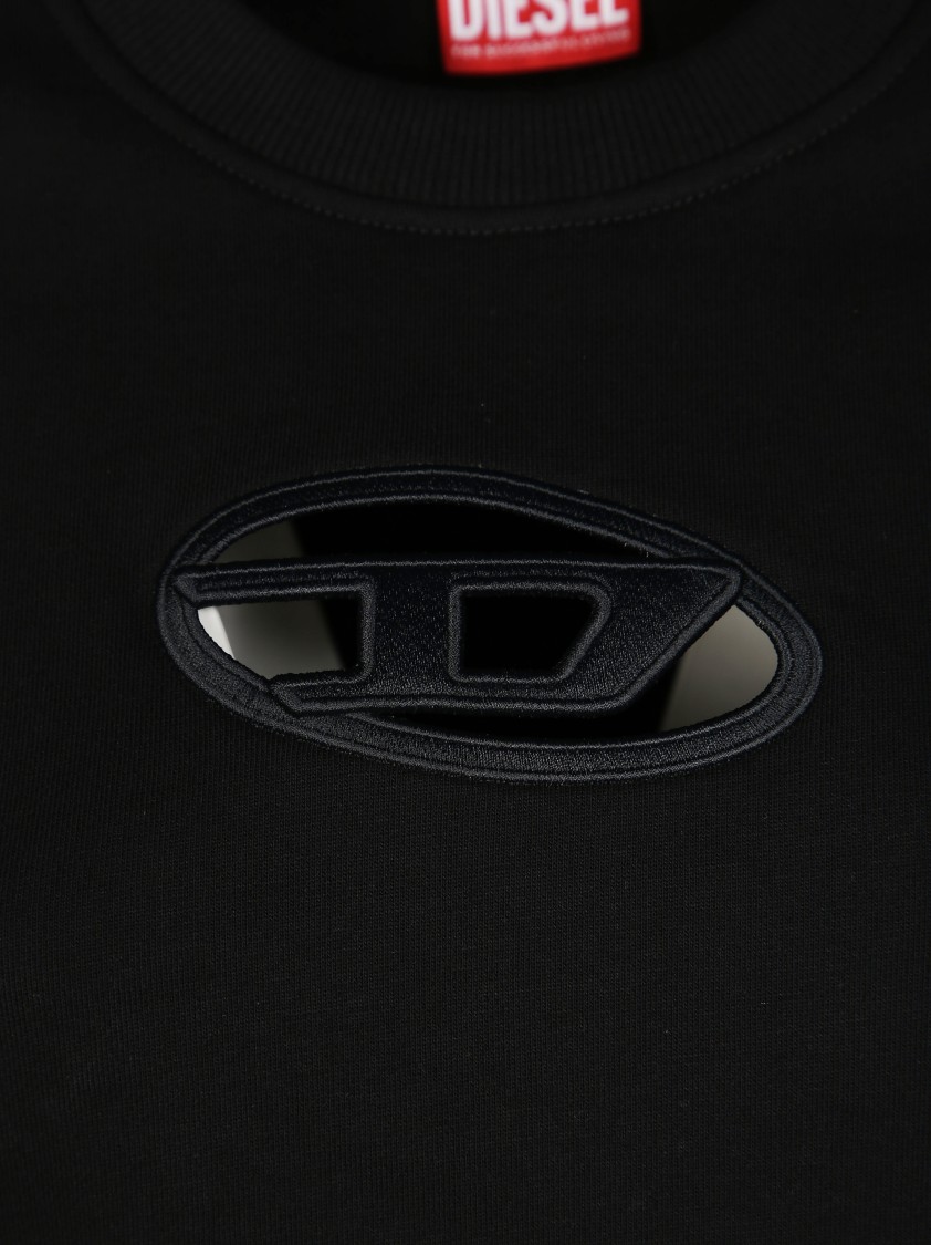 Diesel Cropped Sweatshirt With Distinctive Logo Detail In Black