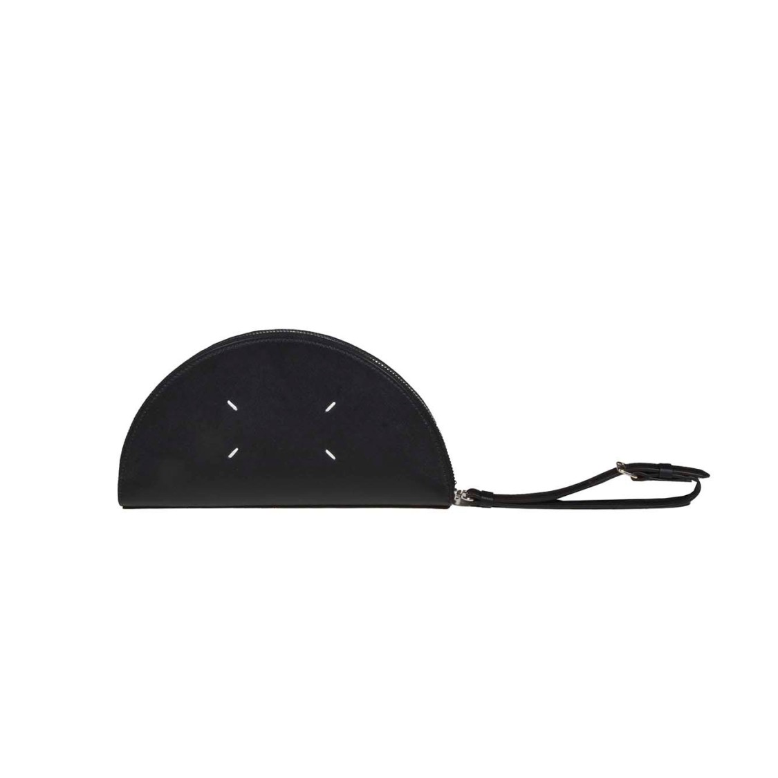 クラッチバッグ Maison Margiela Halfmoon Micro Pouch In Black Saffiano Maison Margiela Halfmoon Micro Pouch In Black Saffiano