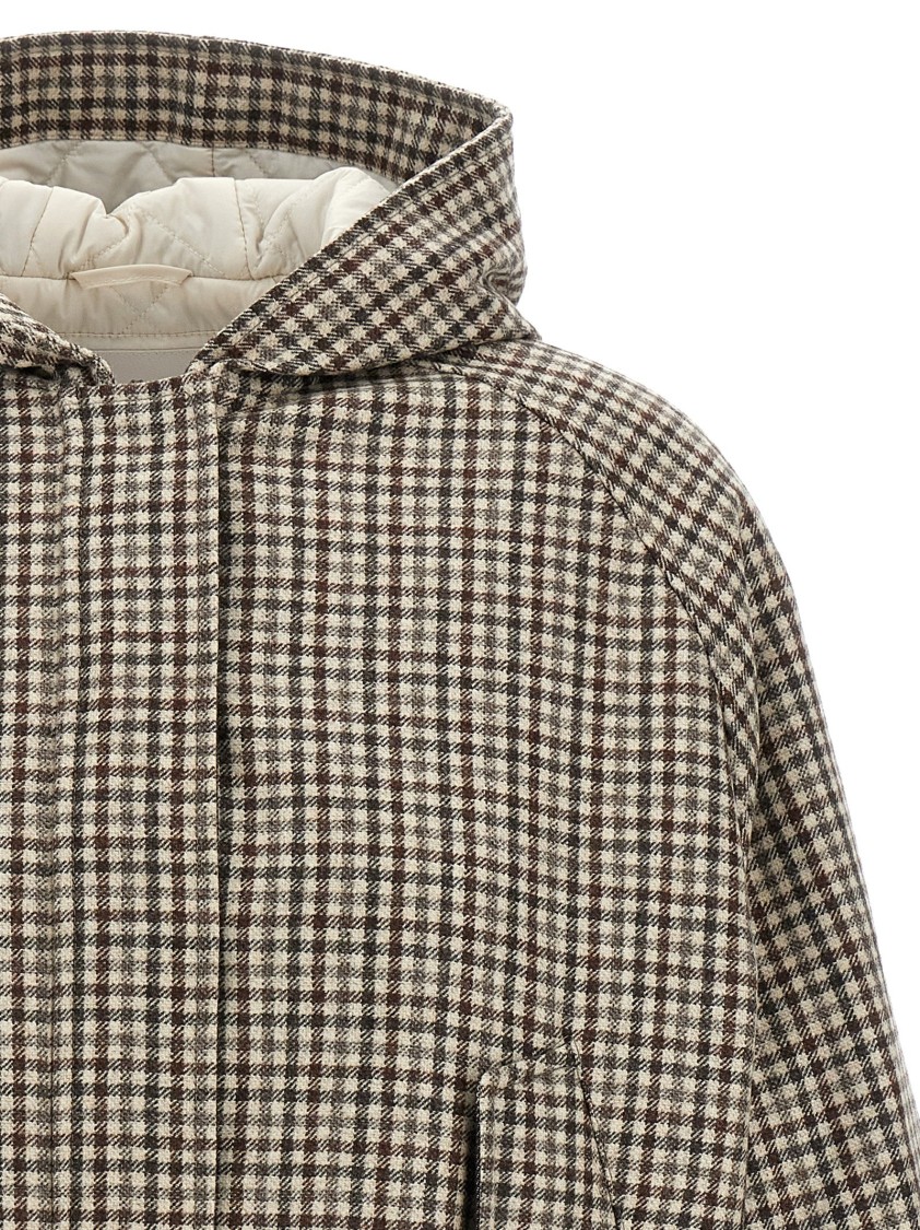 Brunello Cucinelli Shiny Zipper Pull Casual Jackets And Parka Beige In Gray