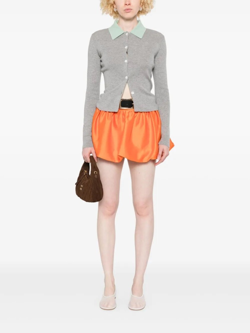 Self-portrait Buttoned Wool Cardigan In Gray