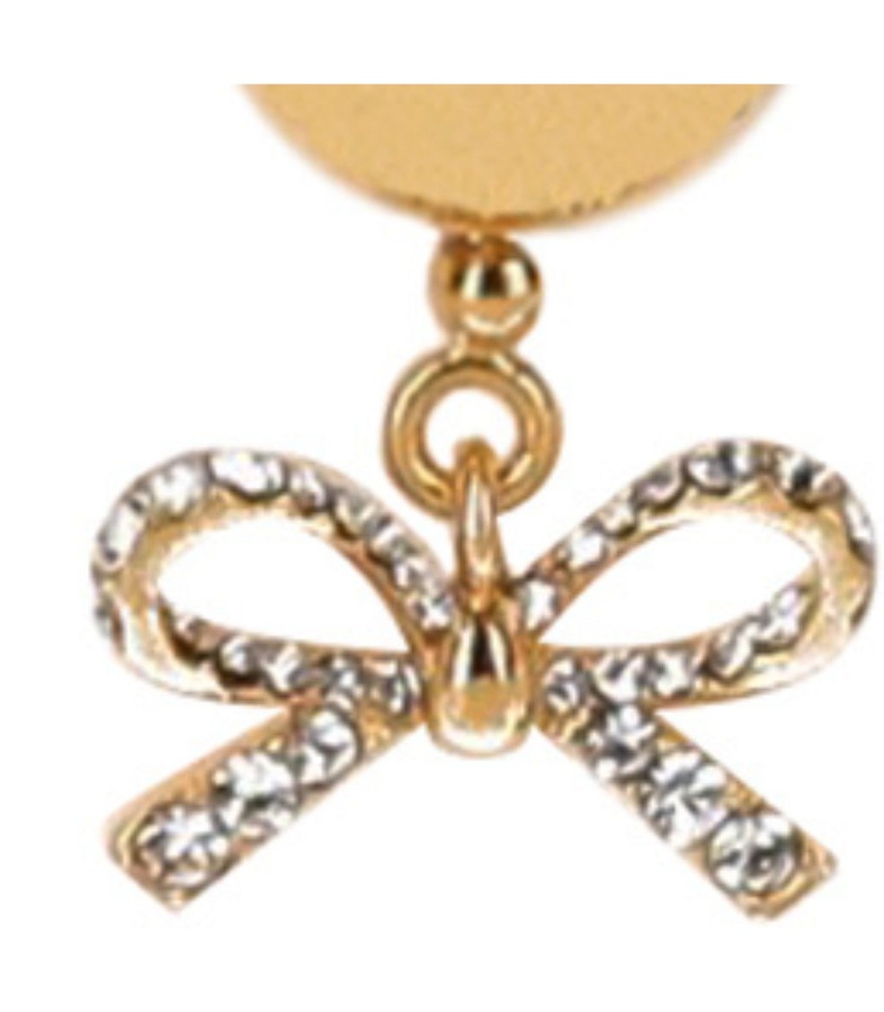ELISABETTA FRANCHI ELISABETTA FRANCHI GOLD PENDANT EARRINGS WITH BOWS