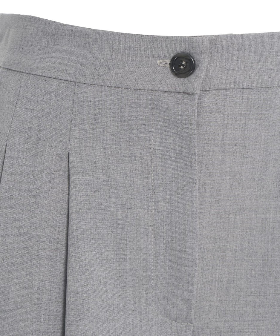 Ottod'ame Bermudas With Elegant Pleats And Refined Detailing In Grey