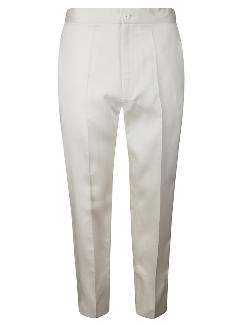 Shop Setchu High-waisted Silk And Wool Trousers In White