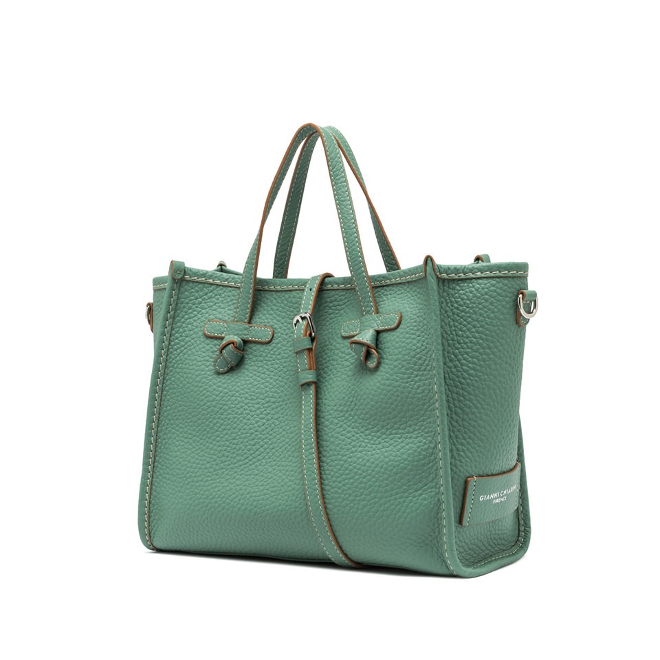Gianni Chiarini Marcella Structured Green Calf Leather Shoulder Bag