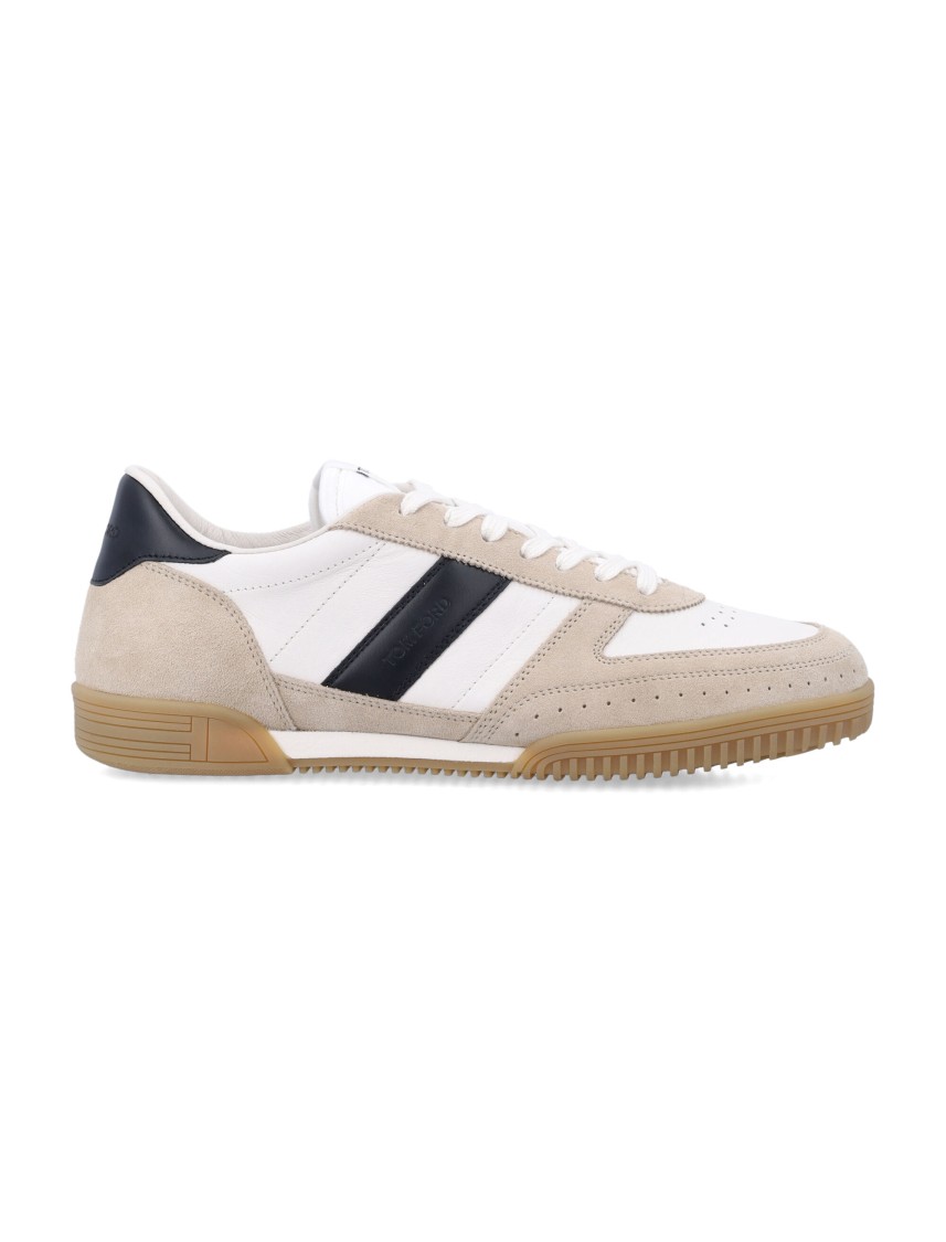 Tom Ford Terence Leather And Suede Sneakers In Neutrals