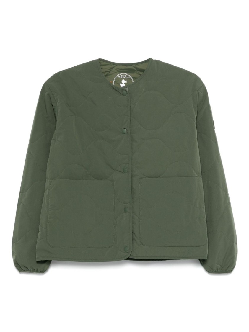 Save The Duck Quilted Green Jacket With Relaxed Silhouette In Green
