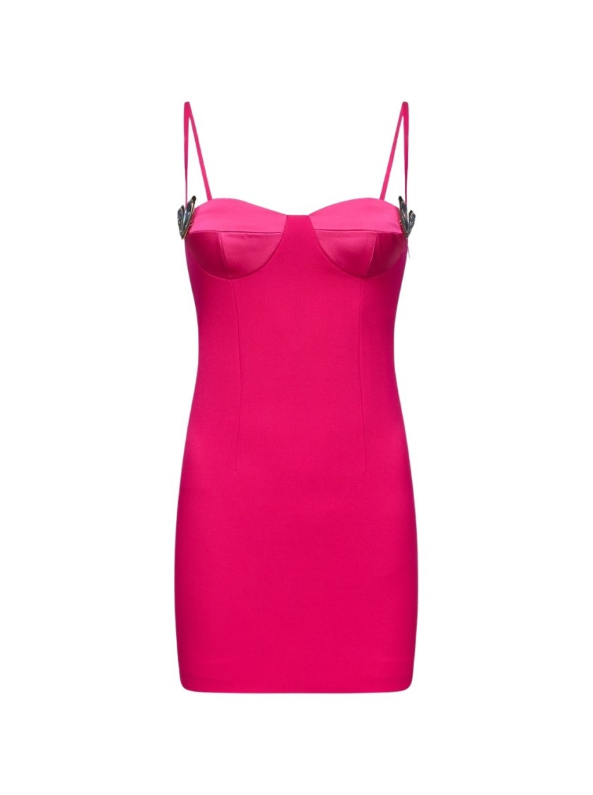 AREA AREA CRYSTAL HEART MINI DRESS RASPBERRY