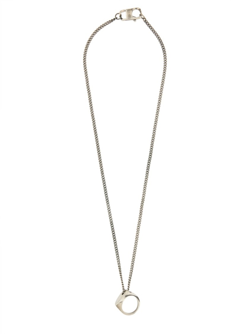 Shop Mm6 Maison Margiela Mm6 By Maison Margiela Brass Necklace With Ring Pendant