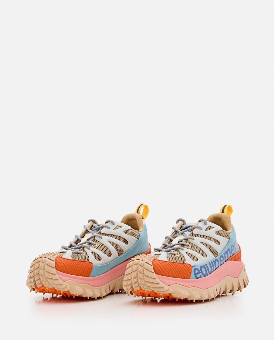 Moncler Chunky Sole Mesh Panels Pull Tab Sneakers In Multicolor