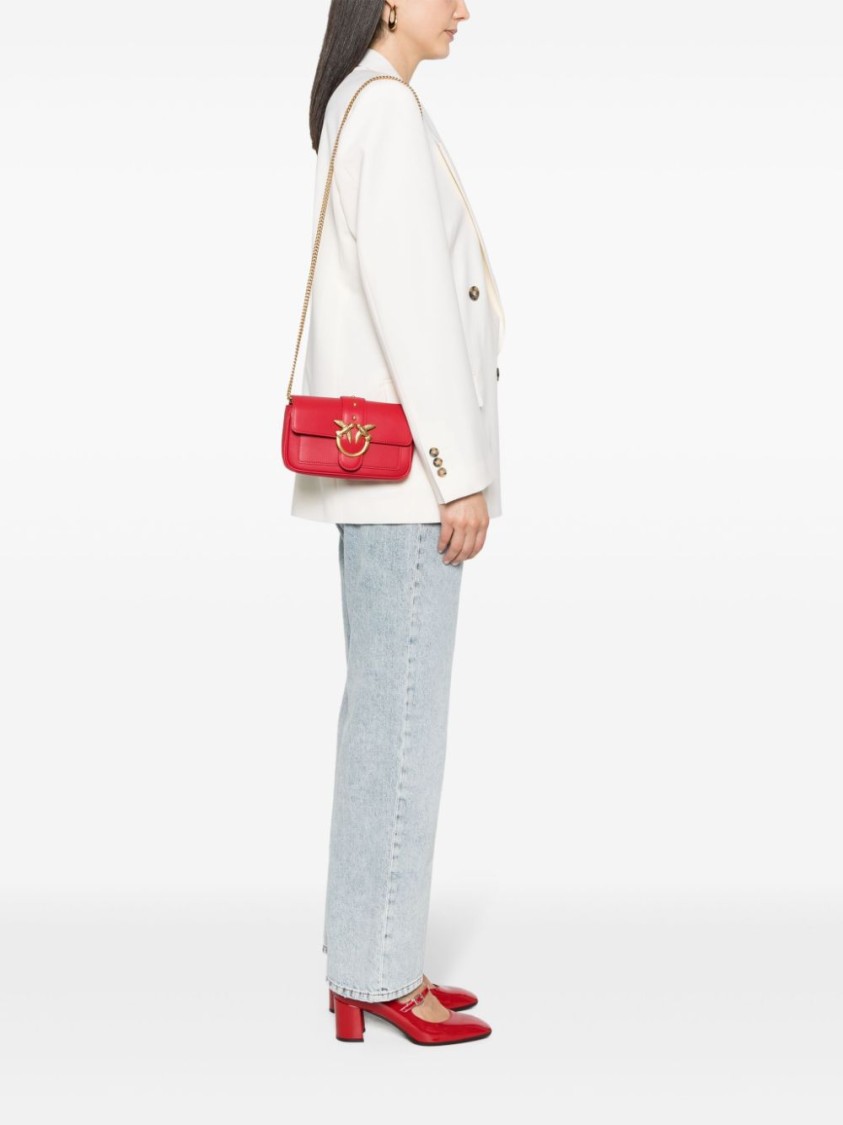 Shop Pinko Cardinal Red Calf Leather Bag