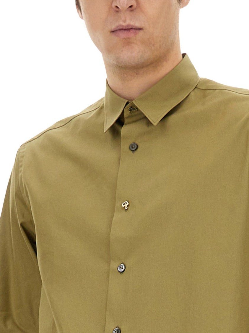 Shop Paul Smith Regular Fit Cotton Shirt In Green
