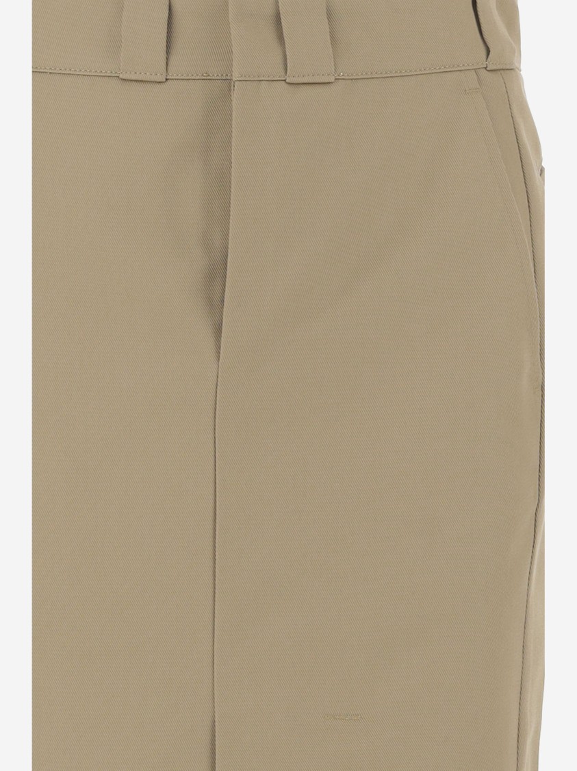 Maison Margiela Cotton Gabardine Midi Skirt Skirts Beige In Neutrals
