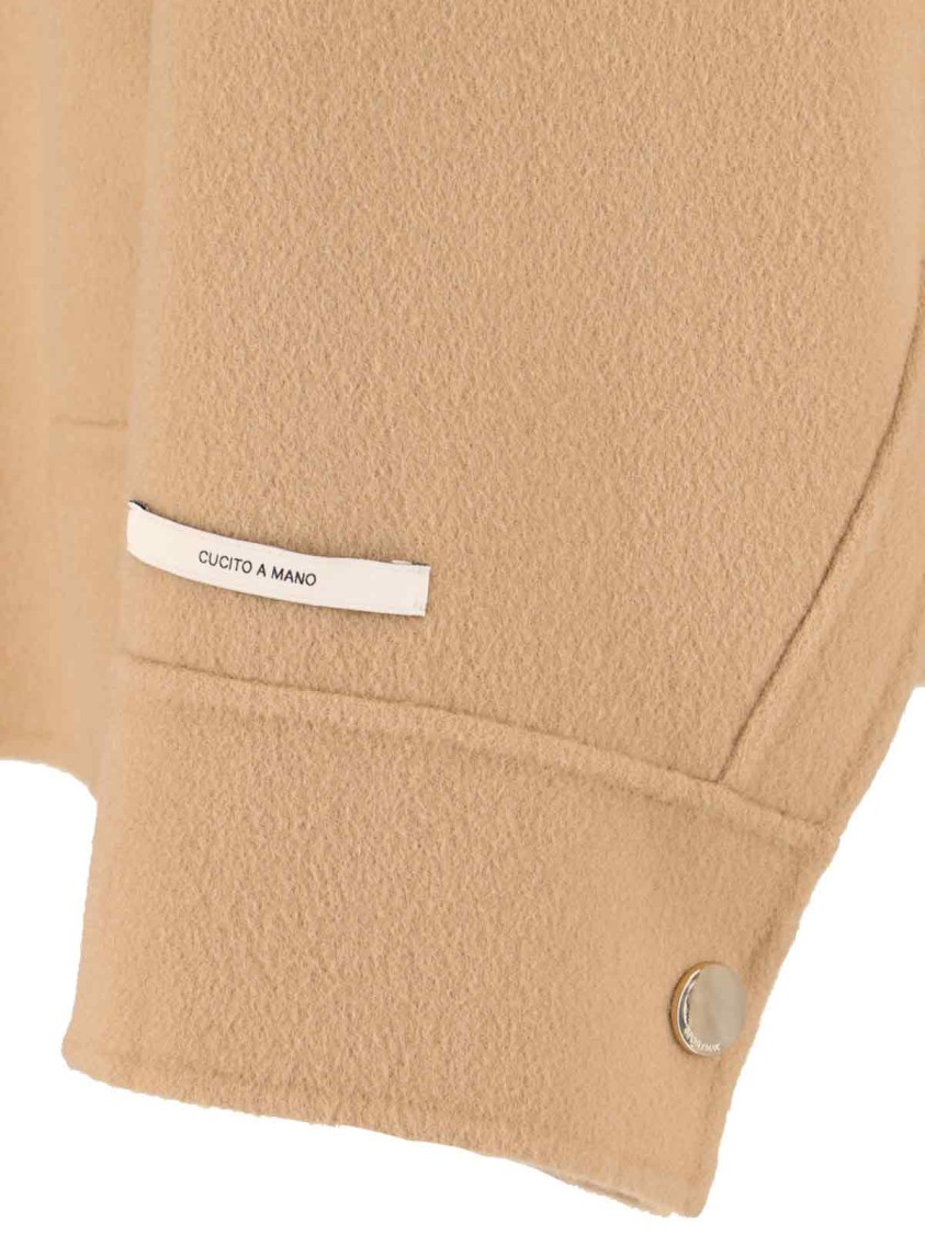 Sportmax Virgin Wool Jacket With Classic Collar In Brown