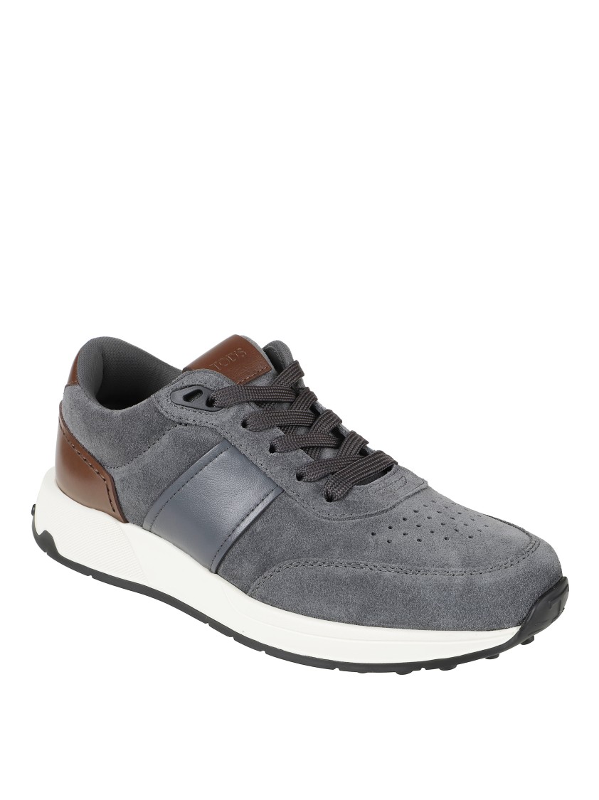 Tod's Contemporary Grey Sneakers With Suede And Leather Accents In Gray
