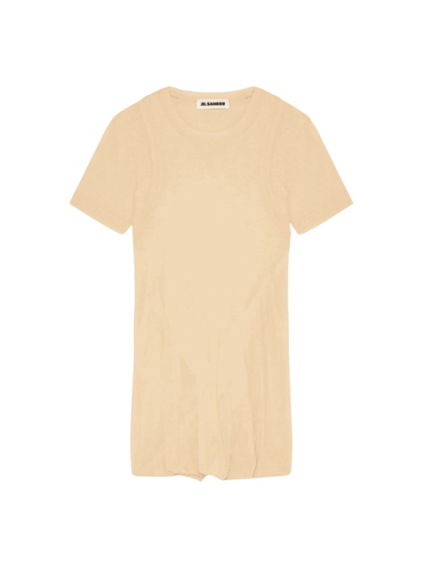 Shop Jil Sander Short Sleeve Top Bone In Neutrals