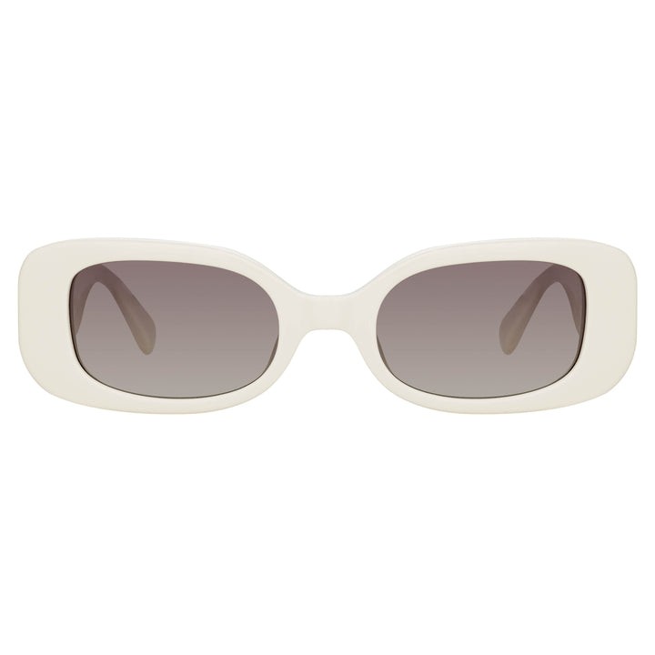 Linda Farrow Lola Rectangular Sunglasses In In White