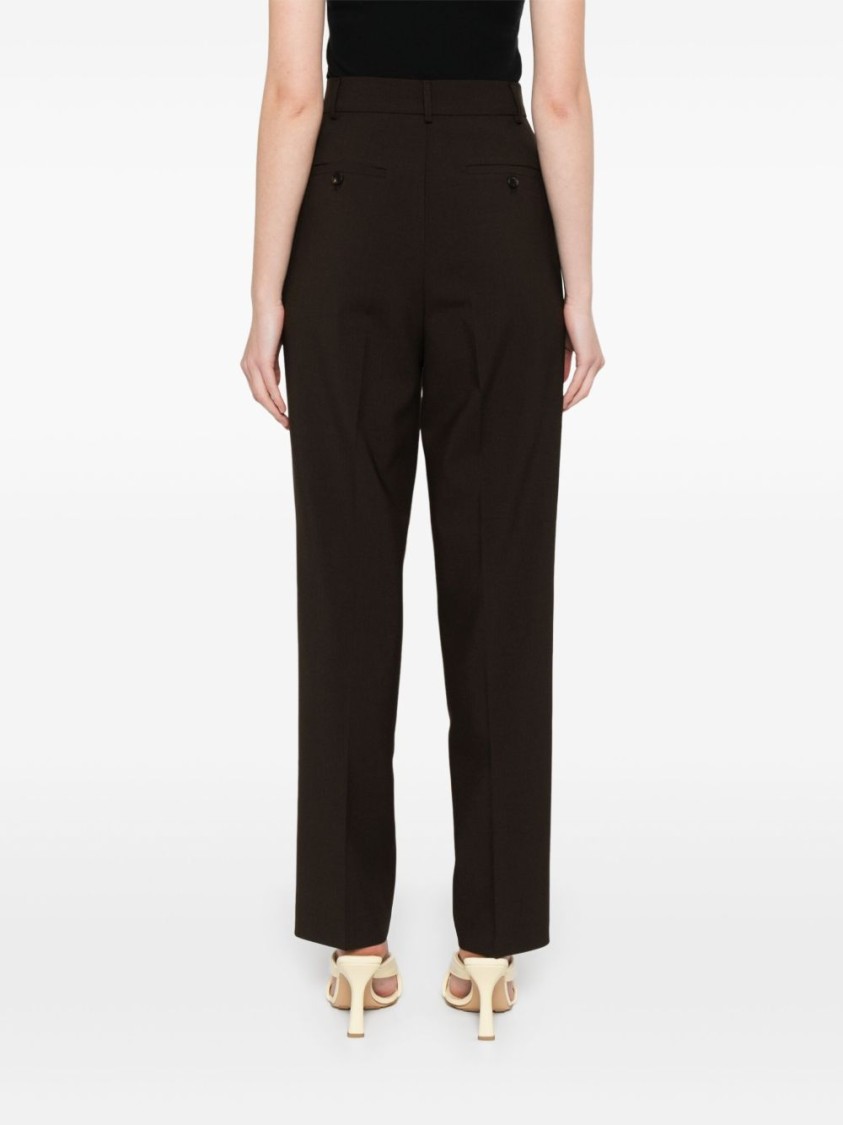 Shop The Frankie Shop Brown Tailored Suit Pants With Pleat Detail