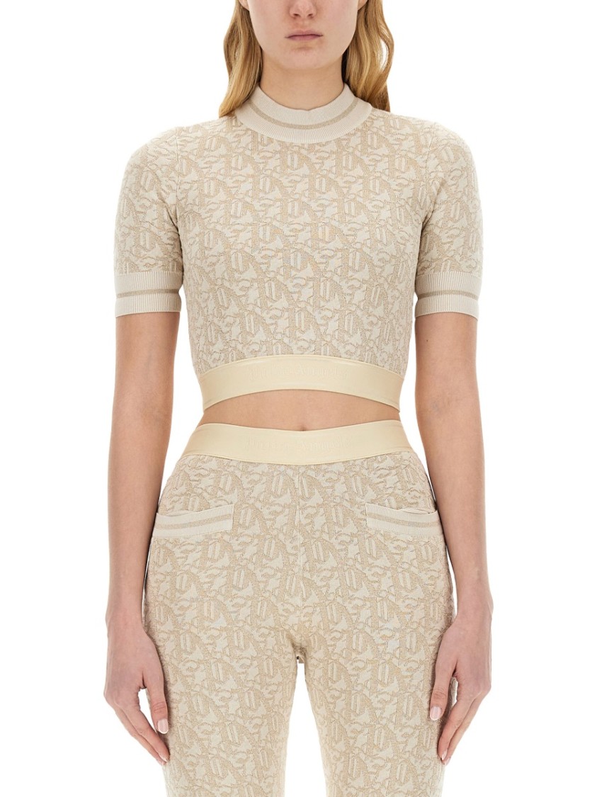 Palm Angels Monogram Jersey In Neutrals