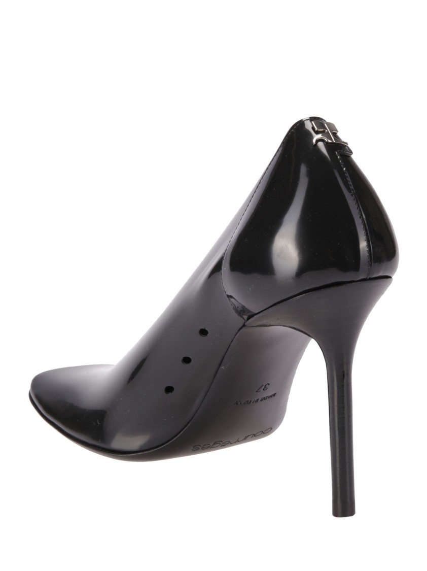 Shop Courrèges Black Stilettos In Semi-transparent Translucent Rubber