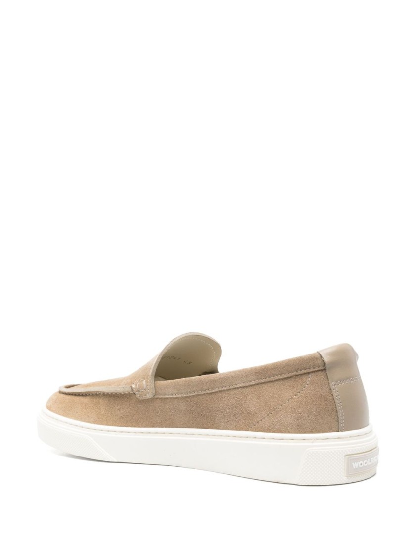 Woolrich Sand Beige Suede Moccasin With Almond Toe In Neutrals