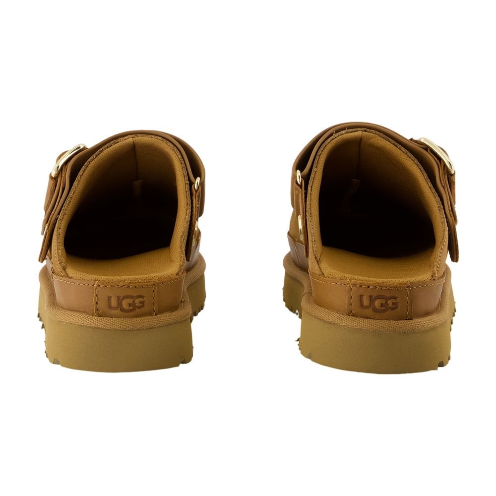 UGG UGG MULES W GOLDENSTAR VILLA - LEATHER - BROWN 