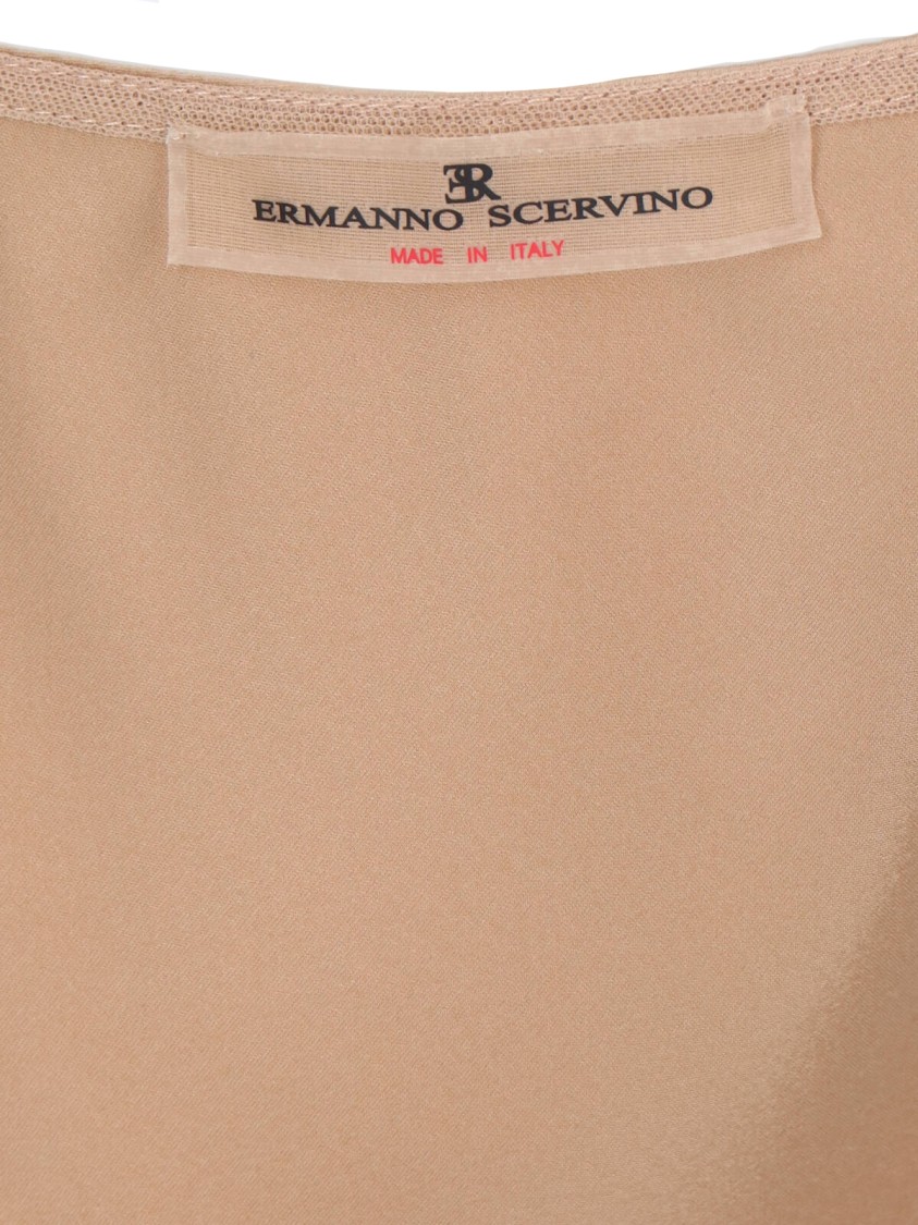Ermanno Scervino High-waisted Midi Skirt With Draped Details In Neutral