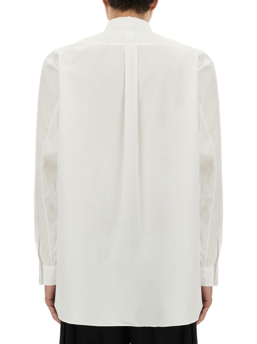 Comme Des Garçons Embroidered Detail Button-down Collar Shirt In White