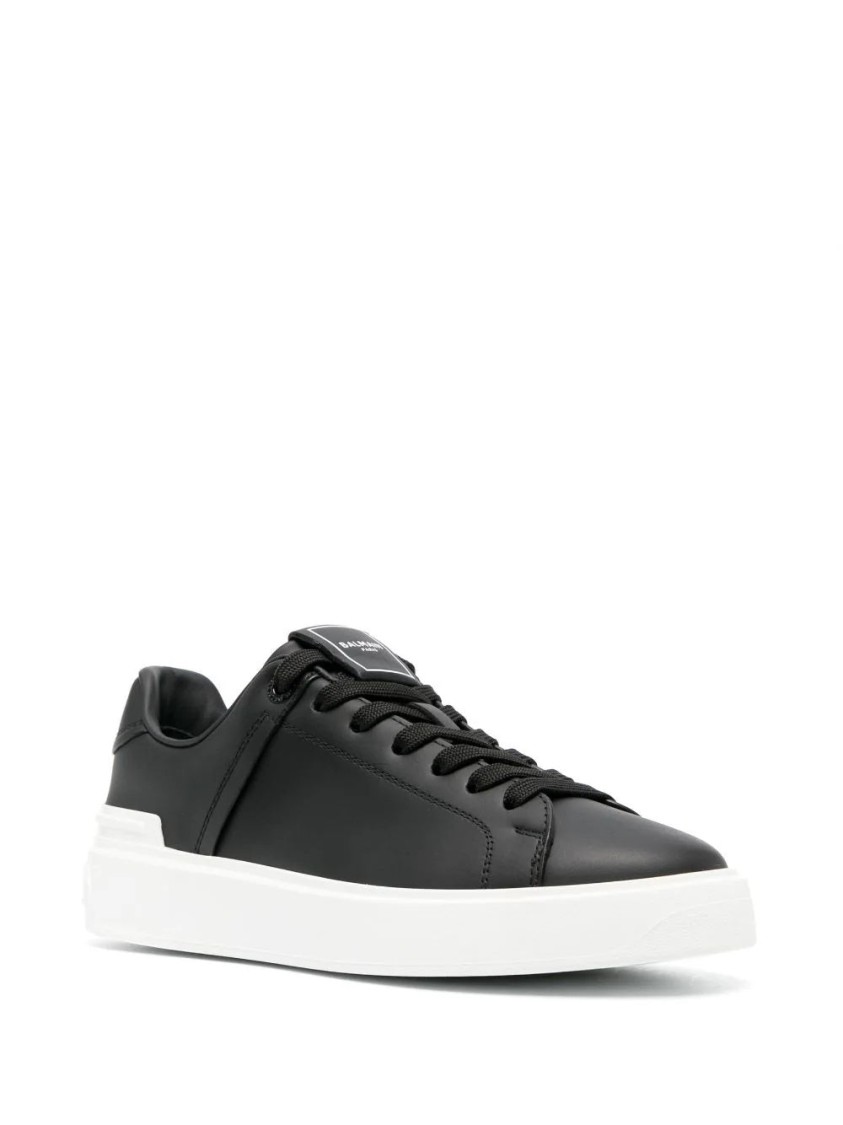 Balmain B Court-calfskin Sneaker In Black