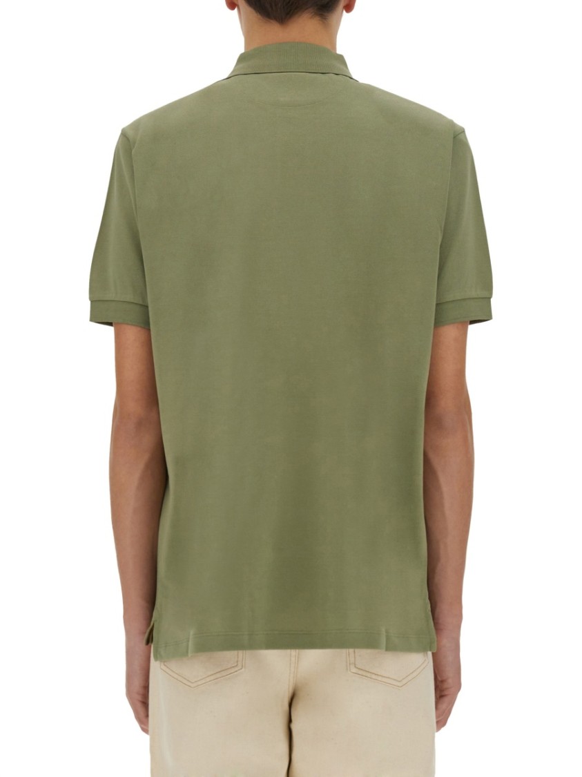 Shop Paul Smith Relaxed-fit Green Cotton Polo With Traditional Collar