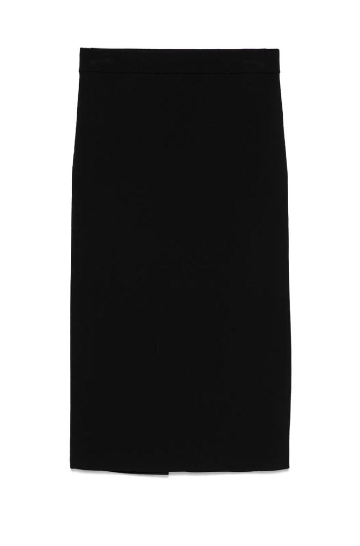 Max Mara Form-fitting Losanna Midi Skirt With Smooth Waistband In Black