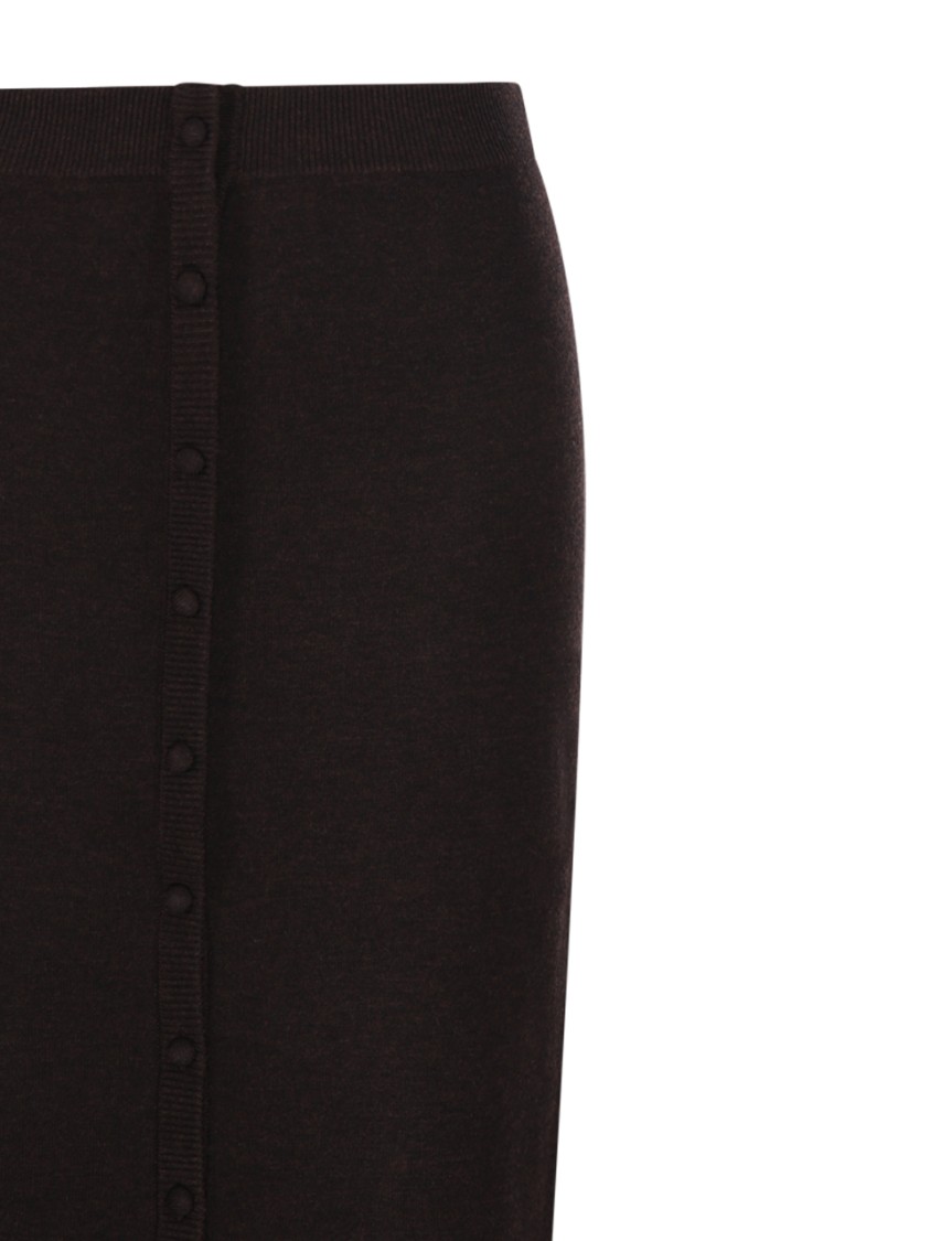 Victoria Beckham Button Detail Midi Skirt In Black