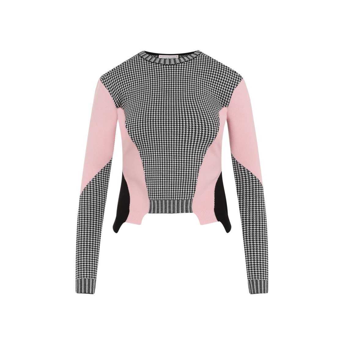 Alexander Mcqueen Black White Pink Wool Pullover
