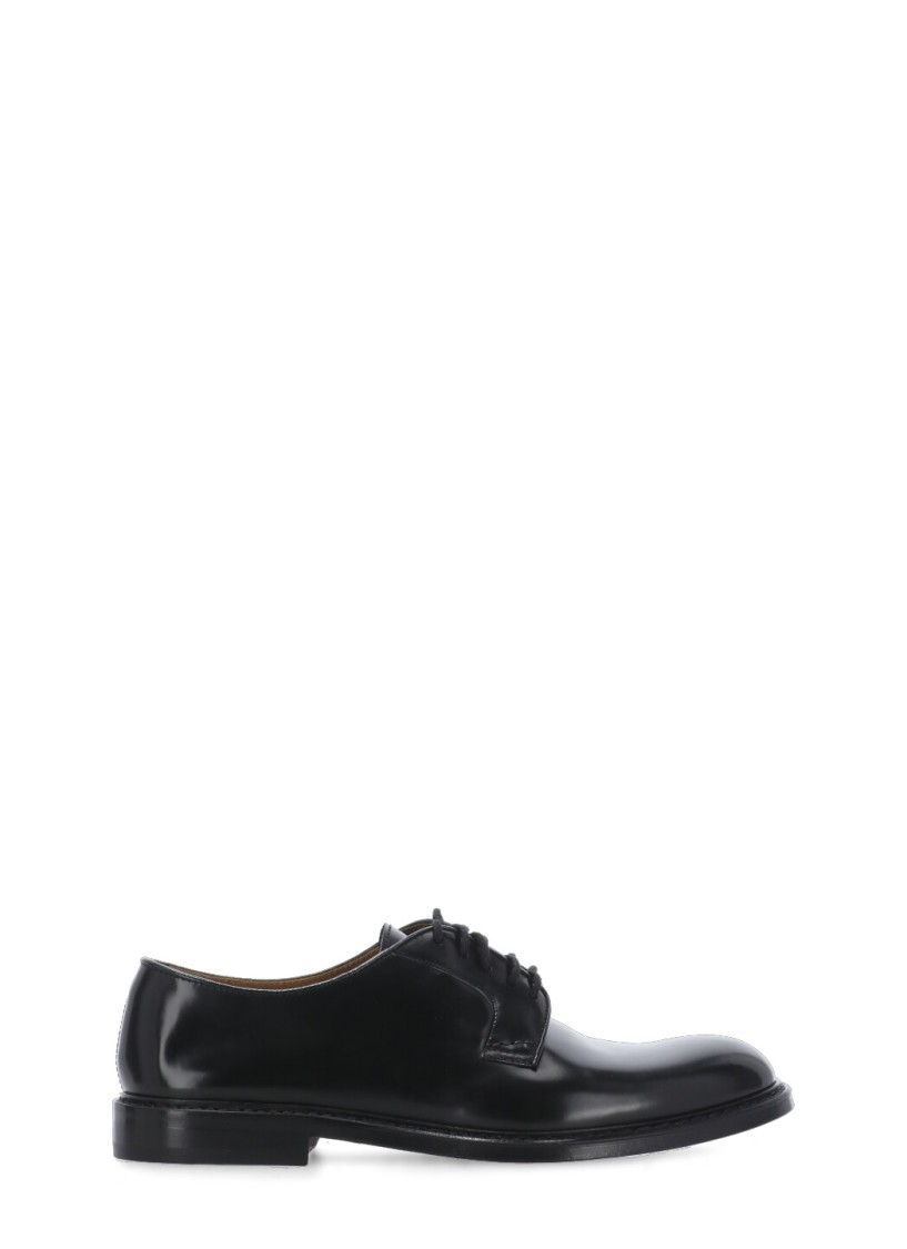 Doucal's Almond-toe Leather Derby Shoes In Black