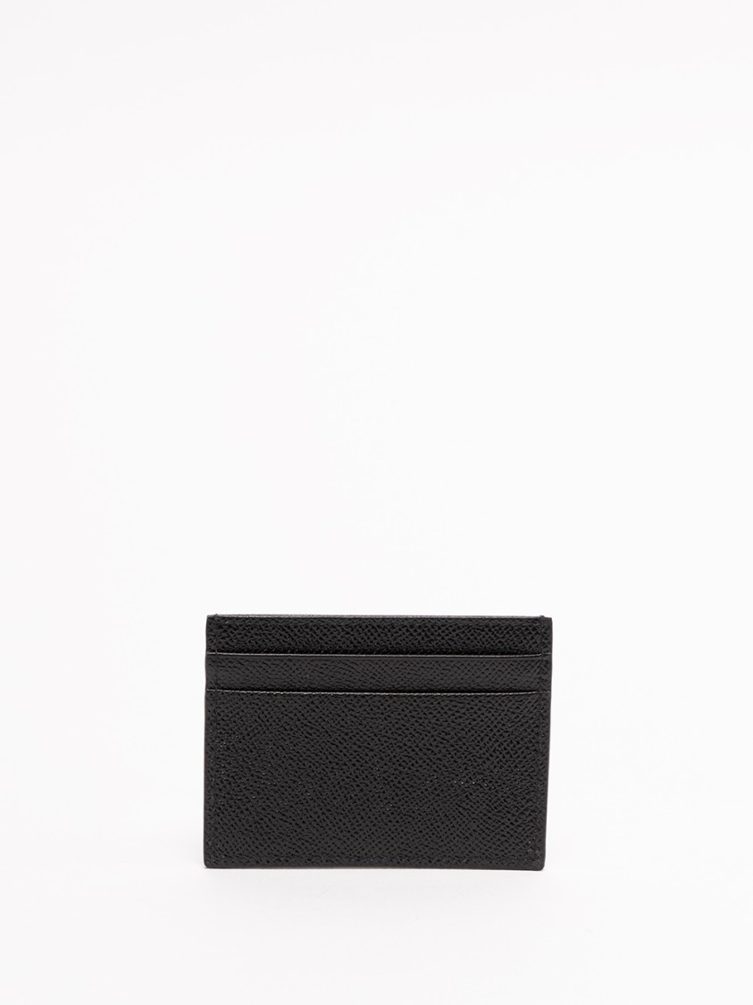 Dolce & Gabbana Black Calf Leather Card Holder In Black