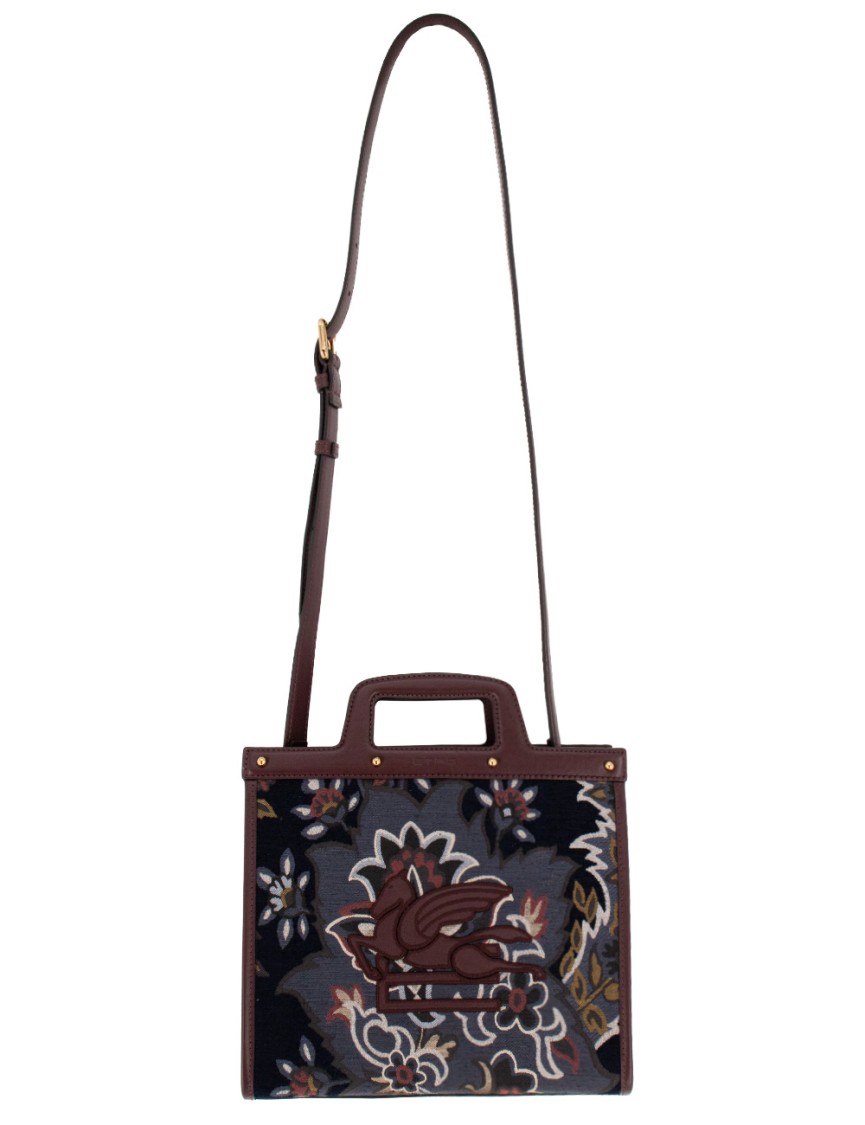 Etro Floral Paisley Handbag With Leather Accents