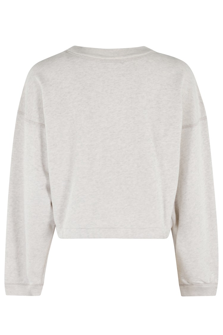 Isabel Marant Étoile Margo Cropped Drawstring Sweatshirt In White