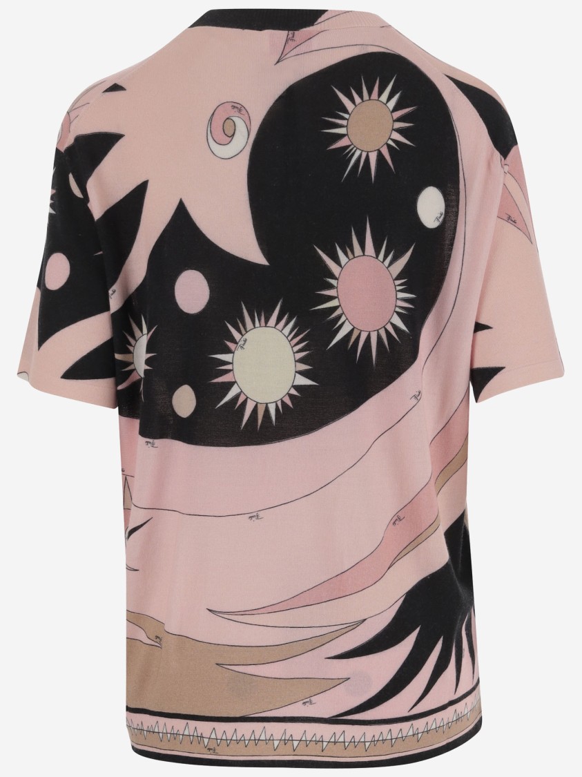 Pucci Crew Neck Graphic Print Relaxed Fit Top