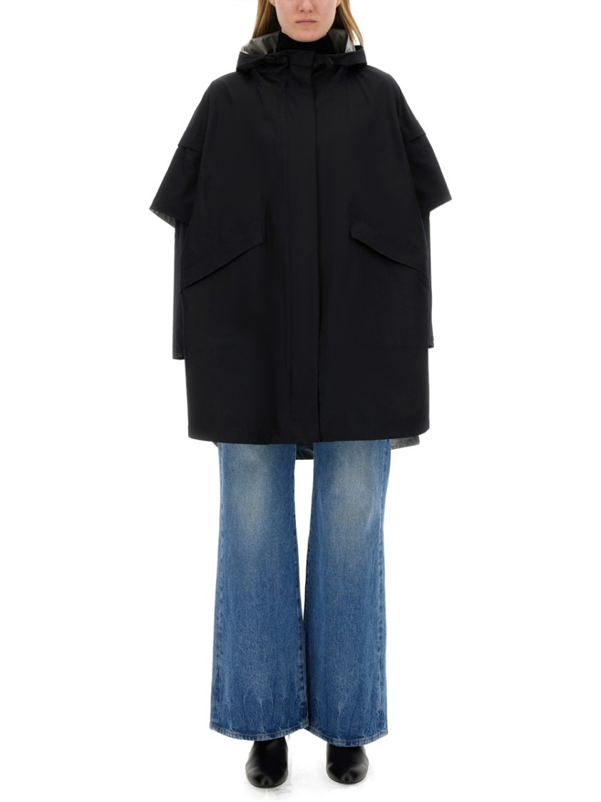 Herno Oversized Hooded Cape Layered Sleeves