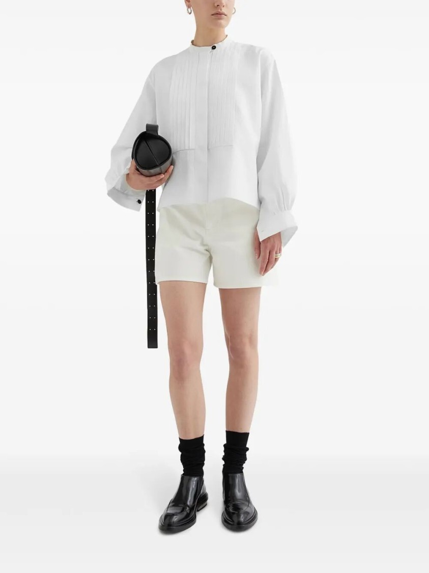 Shop Jil Sander Relaxed-fit Linen Top With High Neckline