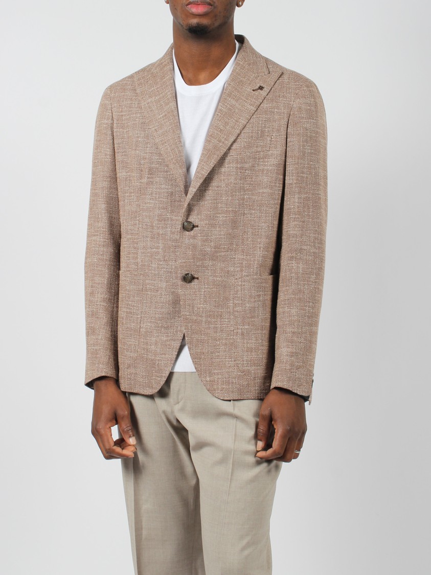 Tagliatore Textured Wool And Silk Blend Single-breasted Blazer