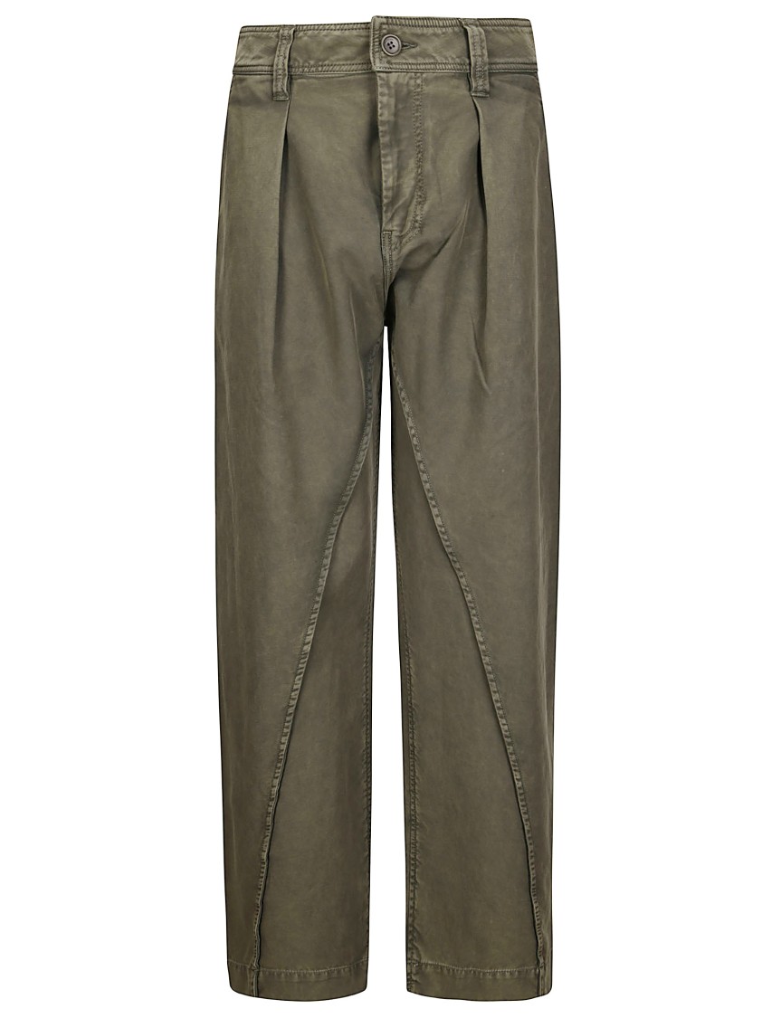 Jw Anderson J. W. Anderson Mid-rise Trousers With Pleats In Green