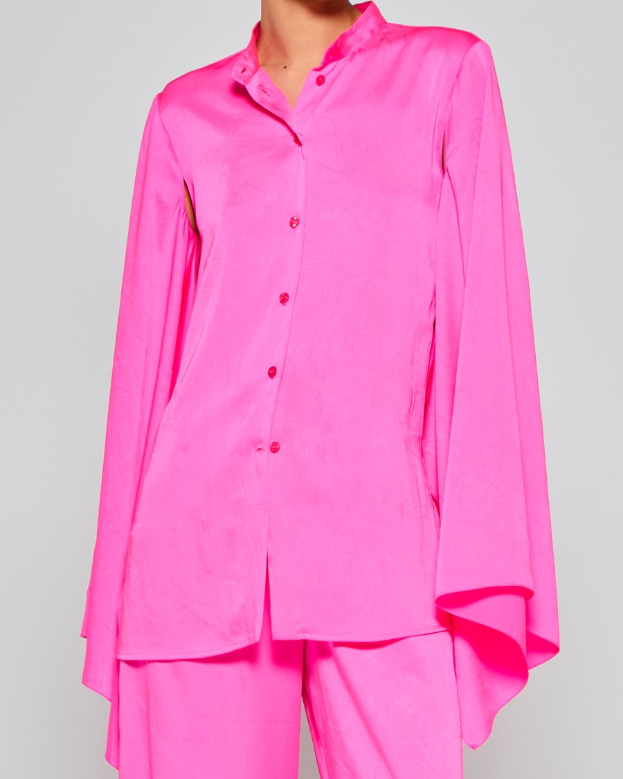 Serena Bute Kimono Sleeve Shirt - Shocking Pink